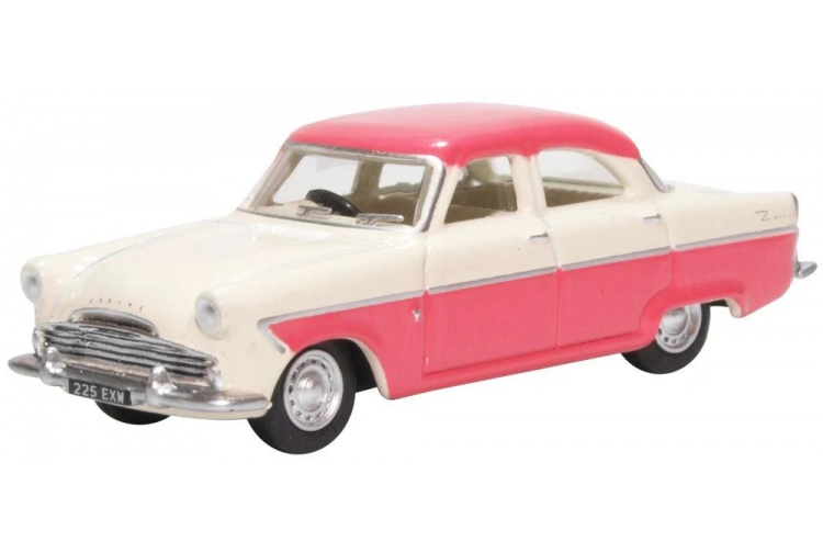 Oxford Diecast 76FZ003 1:76 scale model Ford Zodiac MKII Ermine White and Pink