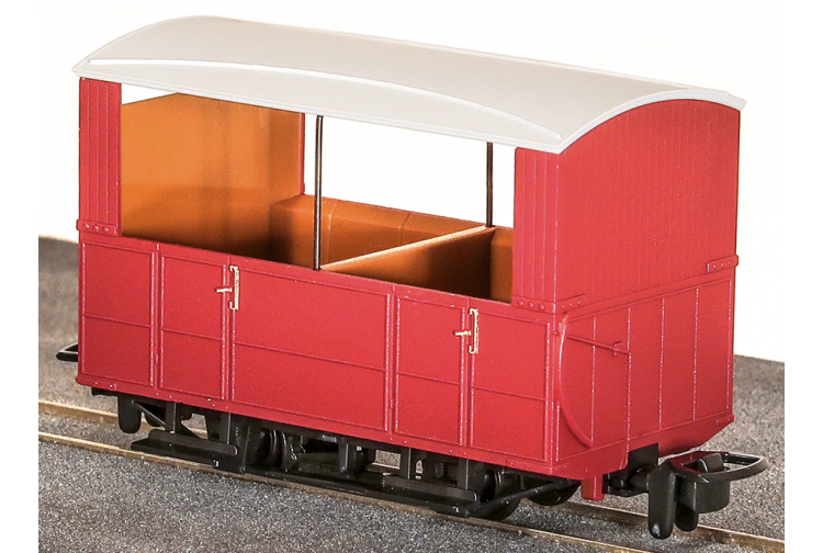 Peco GR-520UR 00-9 Gauge Open Sided Coach Unlettered Red