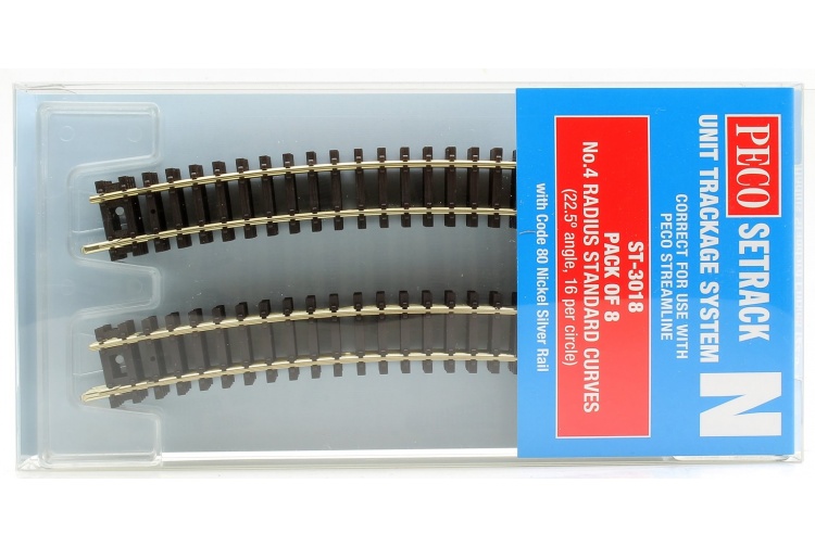 Peco ST-3018 Setrack Standard Curve Track Radius No. 4 8
