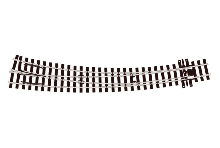 Peco SL-E1486 Streamline HOm Gauge Code 75 Curved Turnout, Large Radius, Right Hand, Electrofrog