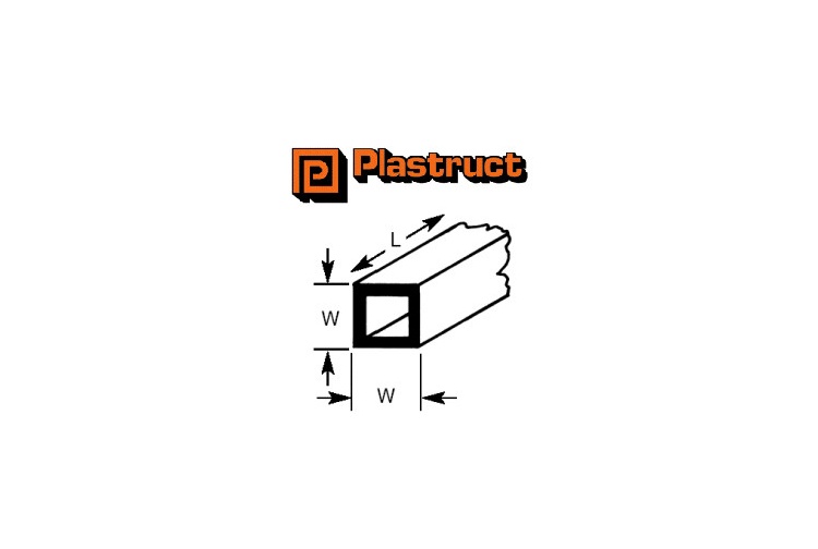 Plastruct 90204 (ST-10P) Square Tube 8mm