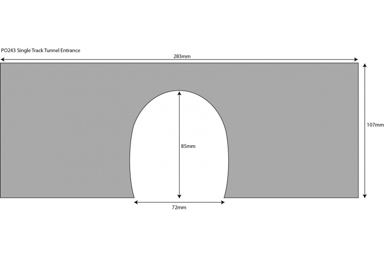 Metcalfe PO243 Single Track Tunnel Entrances OO Gauge Card Kit dimensions