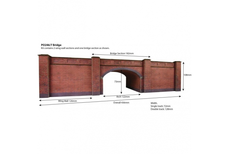 Metcalfe PO247 Railway Bridge in Stone - Card Kit detail