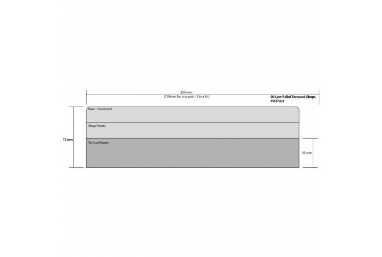 Metcalfe PO272 Low Relief Red Brick Shop Fronts plan