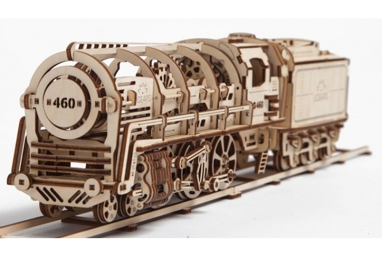 UGears 460 Steam Locomotive With Tender 06