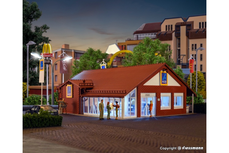 Vollmer 43658 Aldi Supermarket Night