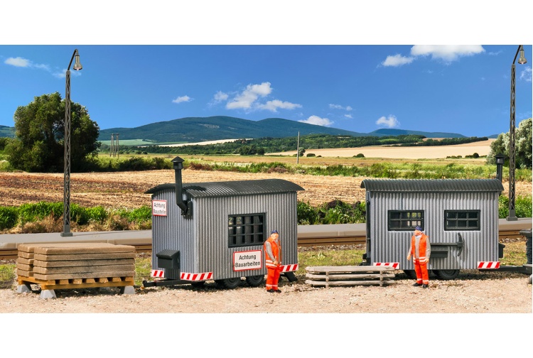 Vollmer 45722 2 Construction Trailers OO/HO Scale Plastic Kit Example Layout