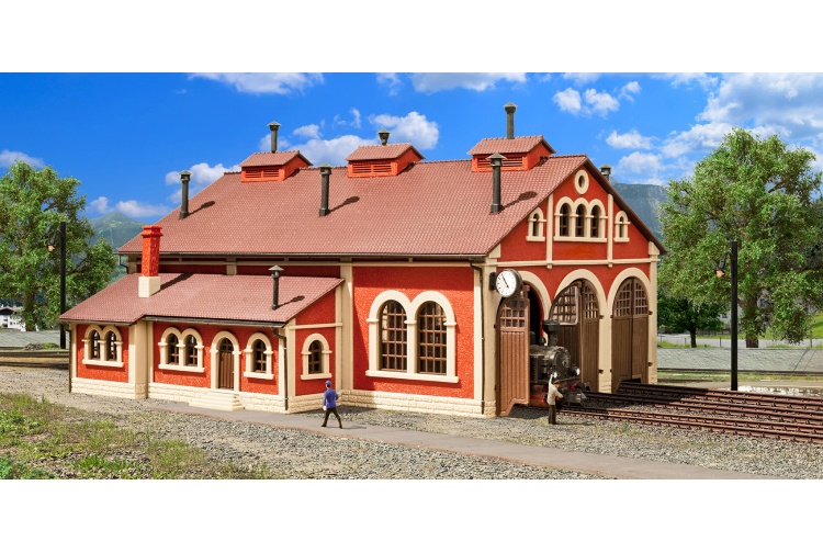 Vollmer 47609 Three Track Locomotive Shed Example Layout Daytime