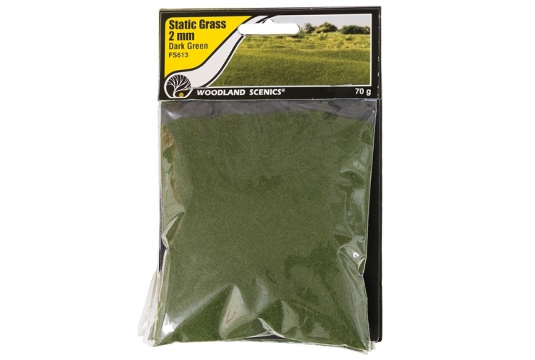 Woodland Scenics FS613 2mm Static Grass Dark Green