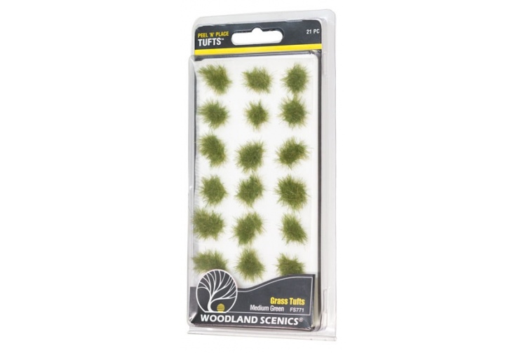 Woodland Scenics FS771 Medium Green Grass Tufts Package