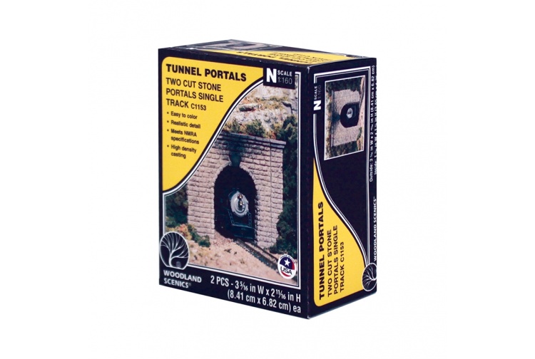 Woodland Scenics C1153 N Gauge Single Track Tunnel Portals box
