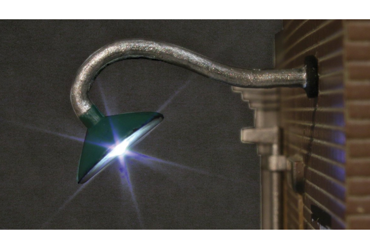 Woodland Scenics WJP5654 Gooseneck Wall Mount Lights Example