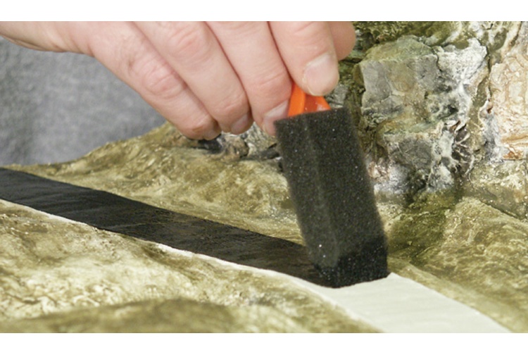 Woodland Scenics ST1453 Asphalt Road System Top Coat application